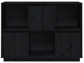 vidaXL Ντουλάπι Μαύρος 110,5x35x80 εκ. από Μασίφ Ξύλο Πεύκου