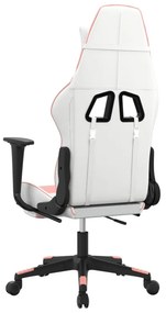 VidaXL Καρέκλα Gaming Λευκό και Ροζ από Συνθετικό Δέρμα