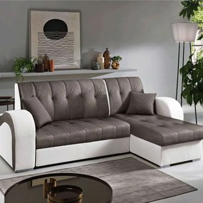 Καναπές-Κρεβάτι Γωνιακός Με Αναστρέψιμη Γωνία George 248x160x86cm White-Dove Grey Capodarte