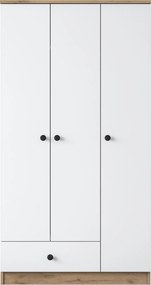 Τριφυλλη Ντουλαπα Καρυδια/Λευκο BA117 42.5x90x170