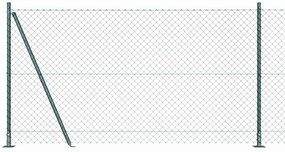 Φράχτης από αλυσίδα με στήλες Πράσινο 1.2 x 10 m Ατσάλι