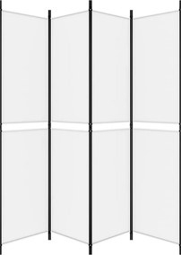 vidaXL Διαχωριστικό Δωματίου με 4 Πάνελ Λευκό 200 x 220 εκ. Υφασμάτινο