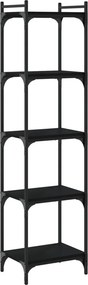 vidaXL Βιβλιοθήκη 5 Επιπέδων Μαύρη 40 x 30 x 154 εκ. από Επεξεργ. Ξύλο