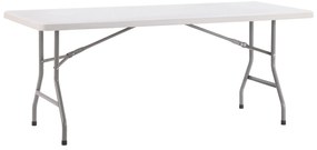 Τραπέζι Catering ArteLibre POPLAR Πτυσσόμενο Λευκό/Γκρι HDPE/Μέταλλο 180x75x74cm-14980002