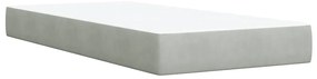vidaXL Κρεβάτι Boxspring με Στρώμα Ανοιχτό Γκρι 80x200 εκ. Βελούδινο