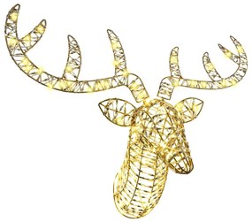 vidaXL Έλκηθρο με Ελάφια Θερμό λευκό 68 x 36.5 x 62.5 εκ. PET