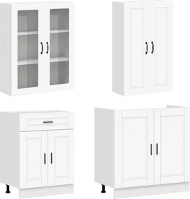 vidaXL Μονάδα κουζίνας PORTO 8 pcs Λευκό Επεξεργασμένο Ξύλο