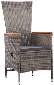 vidaXL Σετ Τραπεζαρίας Κήπου 5 Τεμαχίων Γκρι με Μαξιλάρια