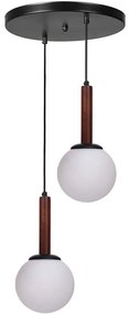 Φωτιστικό Οροφής 534LUN6206 Φ25x80cm 2xE27 40W Walnut-White Opviq