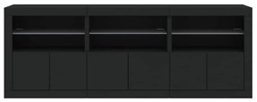 vidaXL Μπουφές με LED Μαύρος 181,5x37x67 εκ.