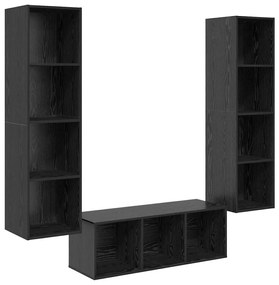 vidaXL Σετ Τηλεοπτικού Κάδου 3 pcs Μαύρη δρυς 37 x 37 x 142.5 εκ
