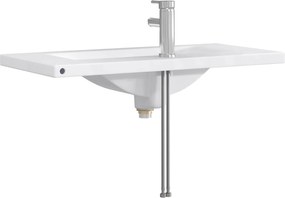 vidaXL Λεκάνη μπάνιου Χρωμέ 81 x 40 x 17,5 εκ. Μέταλλο