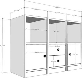 Stewehome Κονσόλα με ράφι πόρτα και συρτάρι Λευκό 97x98x72 cm