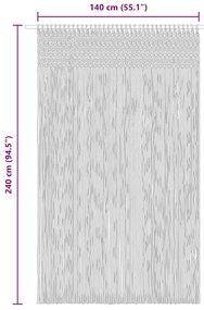 vidaXL Κουρτίνα Μακραμέ Ανθρακί 140 x 240 εκ. Βαμβακερή