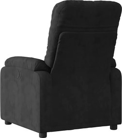 vidaXL Πολυθρόνα Μασάζ Ανακλινόμενη Μαύρη από Ύφασμα Μικροϊνών