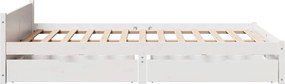 vidaXL Σκελετός Κρεβ. Χωρίς Στρώμα Λευκό 135x190 εκ Μασίφ Πεύκο