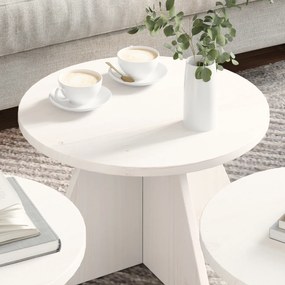 vidaXL Σετ Τραπεζιού Για Καφέ 3 pcs Λευκό 49 x 49 x 30 εκ.