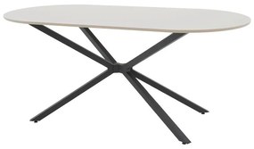 Table Lerdion mocha mdf-black metal 180x90x75cm 180x90x75 εκ.