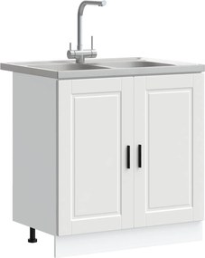 vidaXL Βάση νιπτήρα με αποθήκευση Porto 2 pcs Λευκό Επεξεργασμένο ξύλο