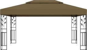 vidaXL Κιόσκι με Διπλή Οροφή Taupe 3 x 4 μ. 180 γρ/μ²