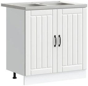 vidaXL Ντουλάπα Κουζίνας με αποθήκευση 2 pcs Λευκό 80 x 46 x 81.5 εκ