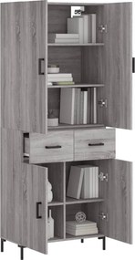 vidaXL Ντουλάπι Γκρι Sonoma 69,5 x 34 x 180 εκ. Επεξεργασμένο Ξύλο