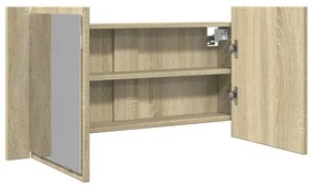 vidaXL Καθρέφτης Ντουλάπι Sonoma Δρυς 90x12x45 εκ. Επεξ. Ξύλο