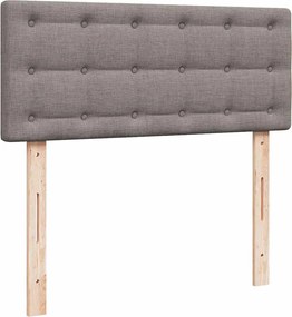 vidaXL Κρεβάτι Boxspring με Στρώμα Taupe 120x190 εκ. Υφασμάτινο