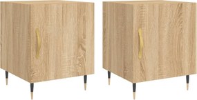 vidaXL Κομοδίνα 2 τεμ. Sonoma Δρυς 40 x 40 x 50 εκ. από Επεξεργ. Ξύλο