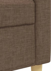 vidaXL Σετ καναπέδων 3 τεμαχίων με υποπόδιο καφέ ύφασμα