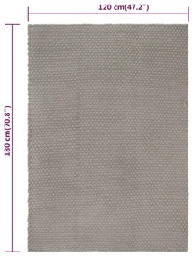 Χαλί Ορθογώνιο Γκρι 120x180 εκ. από Βαμβάκι - Γκρι