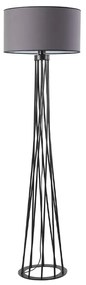 Φωτιστικό δαπέδου Etel Megapap μέταλλο/ύφασμα PVC χρώμα μαύρο - γκρι 45x45x165εκ. - 0227098