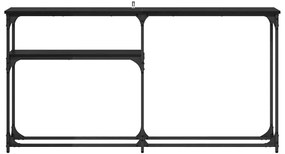 vidaXL ΤραπέζιΚονσόλας Μαύρη Οξυά 146 x 22.5 x 75 εκ.