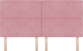 vidaXL LED κεφαλάρι με φώτα λωρίδας LED Ροζ 180 cm Πολυεστέρας