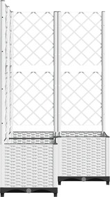 vidaXL Γλάστρα Κήπου Λευκό 80 x 80 x 136 cm