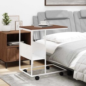 vidaXL Βοηθητικό Τραπέζι με Ρόδες Λευκό 55 x 36 x 63,5 εκ. Επεξ. Ξύλο