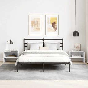 vidaXL Κομοδίνα 2 τεμ. Λευκά 40 x 30 x 30 εκ. από Επεξ. Ξύλο