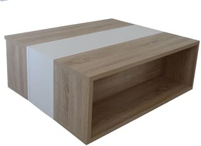 Lh-homefurniture Τραπεζάκι Raylie-1 Φυσικό+Λευκό 90x41x75cm Raily-1_41