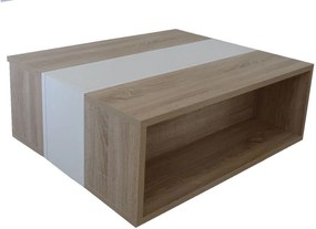 Τραπεζάκι Raylie-1 Φυσικό+Λευκό 90x41x75cm