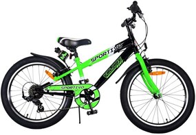 Sportivo 20 Inch 28 cm Boys 7SP Rim Brakes GreenBlackVolare