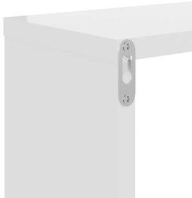 vidaXL Ραφιέρες Τοίχου 2 τεμ. Γυαλιστερό Λευκό 50x15x50 εκ Επεξ. Ξύλο