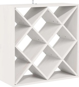vidaXL Ράφι Κρασιού 2 pcs Λευκό 62 x 25 x 62 cm Στερεά ξυλεία πεύκου