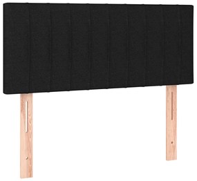 vidaXL Κρεβάτι Boxspring με Στρώμα &amp; LED Μαύρο 90x190 εκ. Υφασμάτινο