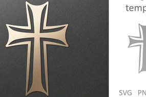 Σετ των 3 Intra απο ξύλο plywood 3mm-4mm πάχος Christian Faith Cross . Crucifix Δίασταση 7x7 cm INTRAFABR-106001381