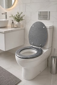 Καπάκι Λεκάνης από MDF 42.5x37x1.5cm Silver MRShome