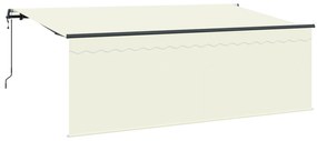 vidaXL Κατενάντα με Ρολό Κρεμ 350 x 200 x 120 εκ Ύφασμα, Μέταλλο