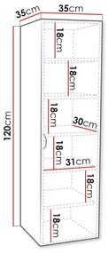 Επιτοίχιο ντουλάπι μπάνιου Merced D100, Άσπρο, Τοίχου, Ο αριθμός των θυρών: 1, 120x35x35cm, 26 kg | Epipla1.gr
