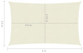 Πανί Σκίασης Κρεμ 3,5 x 5 μ. από HDPE 160 γρ./μ²  - Κρεμ