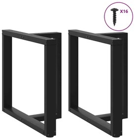 vidaXL Πόδια Τραπεζαρίας σε Σχήμα Τ, 2 τεμ. Μαύρο 70x35x(72-73) εκ. Ατσάλι