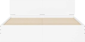 vidaXL Πλαίσιο Κρεβατιού με Κεφαλάρι/LED Λευκό 150 x 200 εκ